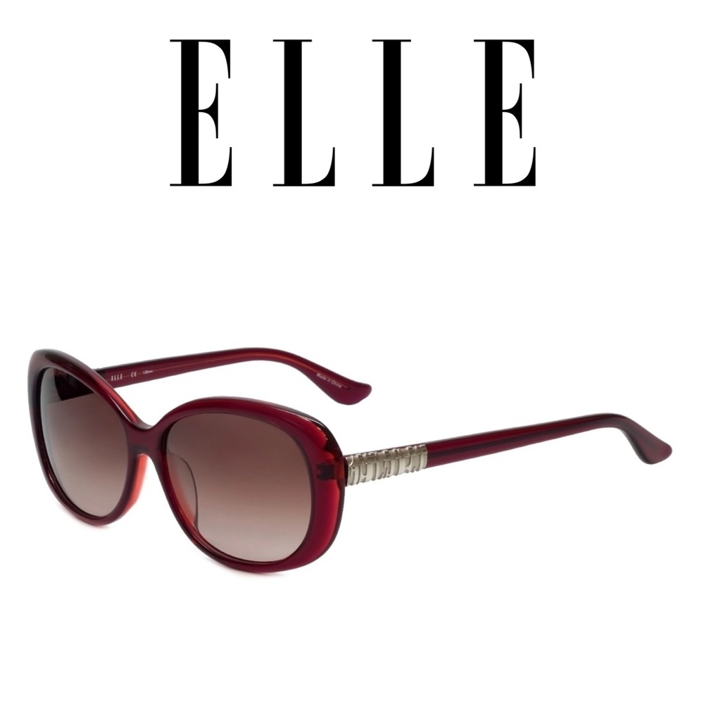 ELLE Designer Sunglasses in Purple with Rose Gradient Lens